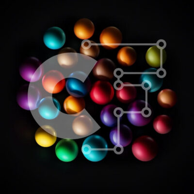 Intra Συλλεκτικό Ξύλινο Παζλ Plywood 4mm - Ζωντανή και διασκεδαστική εικόνα με πολύχρωμες μπάλες σε μαύρο φόντο Σε Ξύλινο Κουτί - Διαστάσεις: 10x10 cm – 25 κομμάτια - Image 1