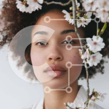 Intra Συλλεκτικό Ξύλινο Παζλ Plywood  4mm - Νεαρή γυναίκα με Updo χτένισμα και λευκά άνθη Σε Ξύλινο Κουτί - Διαστάσεις Puzzle: 10x10 cm – 25 κομμάτια - Image 1