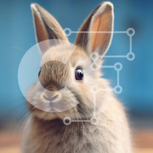 Intra Συλλεκτικό Ξύλινο Παζλ Plywood  4mm - Αξιολάτρευτη εικόνα ενός μικρού καφέ κουνελιού με μπερδεμένα αυτιά Σε Ξύλινο Κουτί - Διαστάσεις: 10x10 cm – 25 κομμάτια