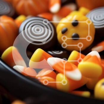 Intra Συλλεκτικό Ξύλινο Παζλ Plywood  4mm - Μπολ με καραμέλες για Απόκριες ή γιορτές Σε Ξύλινο Κουτί - Διαστάσεις Puzzle: 10x10 cm – 25 κομμάτια - Image 1