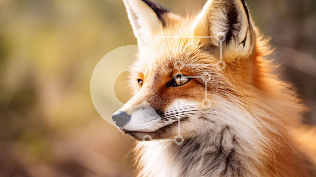 Intra Συλλεκτικό Ξύλινο Παζλ Plywood  4mm - Κοντινή όψη του προσώπου μιας κόκκινης αλεπούς Σε Ξύλινο Κουτί - Διαστάσεις: 10x10 cm – 25 κομμάτια