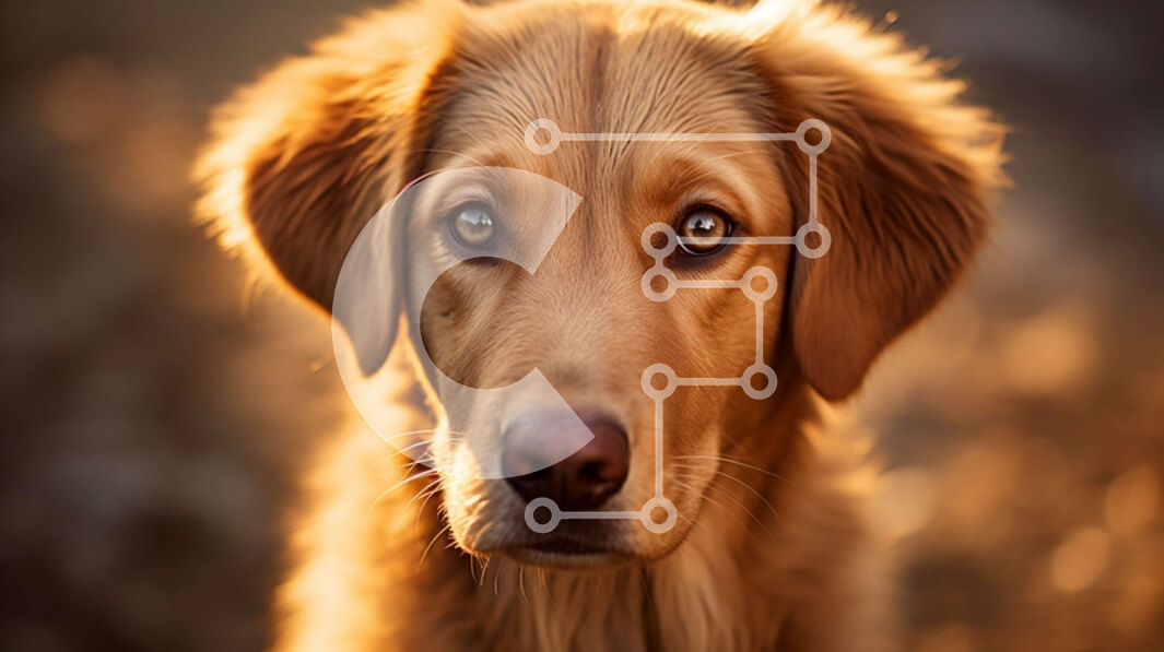 Intra Συλλεκτικό Ξύλινο Παζλ Plywood  4mm - Αξιολάτρευτη εικόνα του σκύλου Golden Retriever με σοβαρή έκφραση Σε Ξύλινο Κουτί - Διαστάσεις: 10x10 cm – 25 κομμάτια