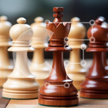 Intra Συλλεκτικό Ξύλινο Παζλ Plywood  4mm - Σκακιέρα με άσπρα και μαύρα κομμάτια σκακιού Σε Ξύλινο Κουτί - Διαστάσεις Puzzle: 10x10 cm – 25 κομμάτια - Image 1