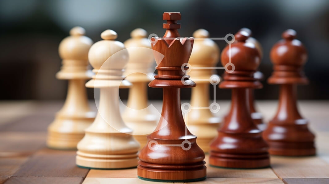 Intra Συλλεκτικό Ξύλινο Παζλ Plywood  4mm - Σκακιέρα με άσπρα και μαύρα κομμάτια σκακιού Σε Ξύλινο Κουτί - Διαστάσεις Puzzle: 10x10 cm – 25 κομμάτια