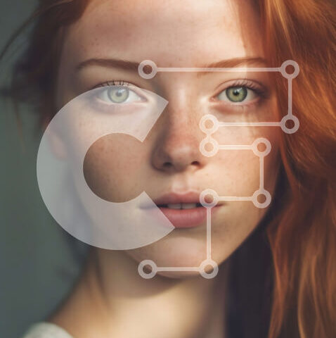 Intra Συλλεκτικό Ξύλινο Παζλ Plywood  4mm - Όμορφη γυναίκα με κόκκινα μαλλιά και πράσινα μάτια Σε Ξύλινο Κουτί - Διαστάσεις Puzzle: 10x10 cm – 25 κομμάτια - Image 1