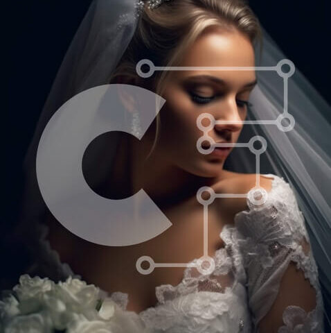 Intra Συλλεκτικό Ξύλινο Παζλ Plywood  4mm - Όμορφη νύφη με νυφικό και πέπλο με μπουκέτο λουλούδια Σε Ξύλινο Κουτί - Διαστάσεις Puzzle: 10x10 cm – 25 κομμάτια - Image 1