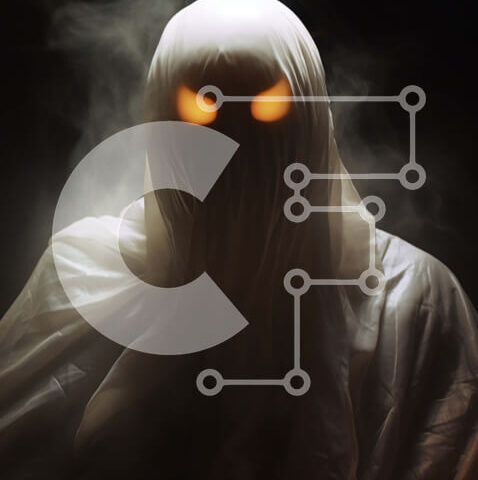 Intra Συλλεκτικό Ξύλινο Παζλ Plywood 4mm - Φάντασμα στα λευκά με λαμπερά μάτια Σε Ξύλινο Κουτί - Διαστάσεις Puzzle: 10x10 cm – 25 κομμάτια - Image 1