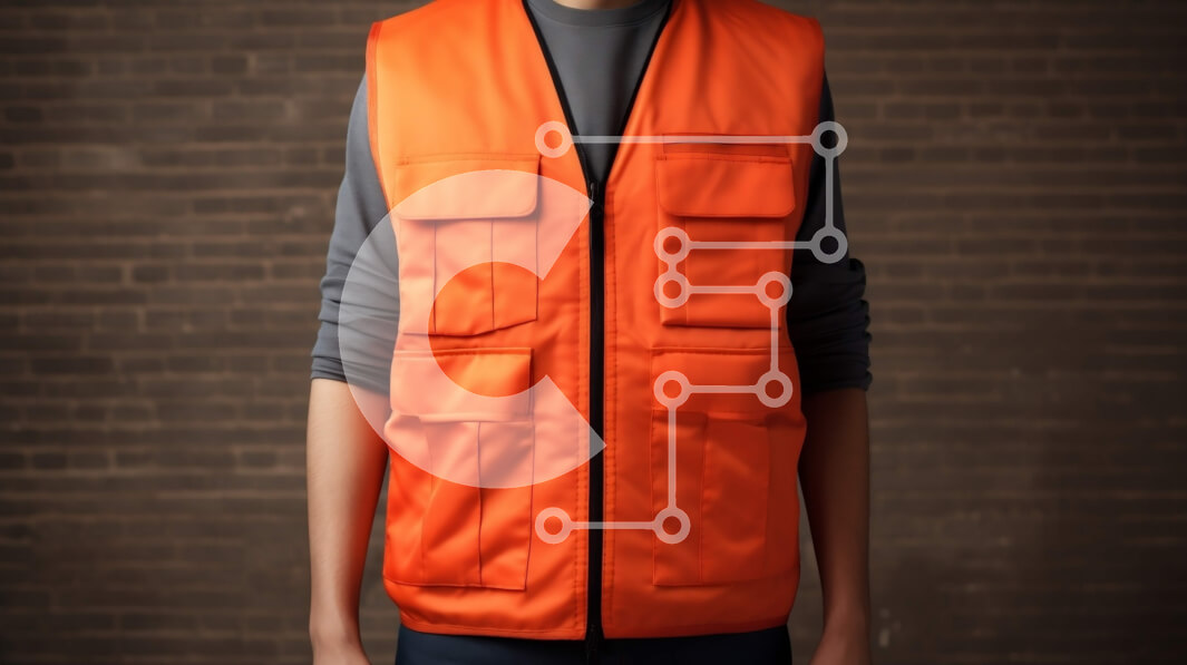 Intra Συλλεκτικό Ξύλινο Παζλ Plywood  4mm - Άνδρας που φορά πορτοκαλί γιλέκο ασφαλείας Σε Ξύλινο Κουτί - Διαστάσεις Puzzle: 10x10 cm – 25 κομμάτια