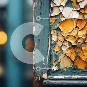 Intra Συλλεκτικό Ξύλινο Παζλ Plywood  4mm - Παραμελημένη και εγκαταλειμμένη Ξύλινη πόρτα με ξεφλουδισμένη μπογιά Σε Ξύλινο Κουτί - Διαστάσεις Puzzle: 10x10 cm – 25 κομμάτια - Image 1