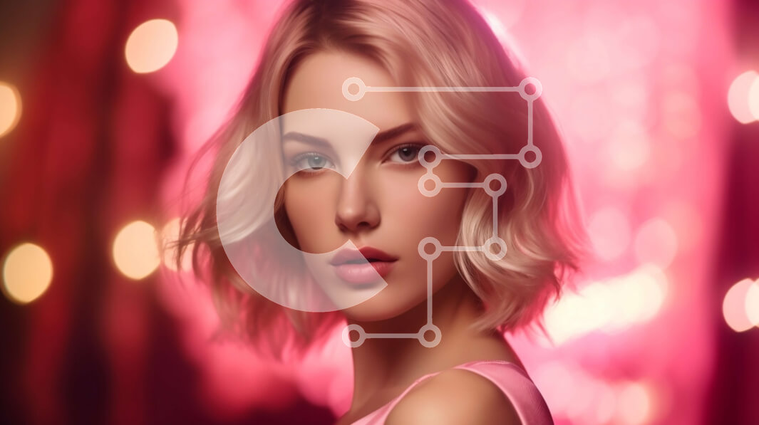 Intra Συλλεκτικό Ξύλινο Παζλ Plywood  4mm - Κομψή γυναίκα με ροζ τοπ με ξανθά μαλλιά Σε Ξύλινο Κουτί - Διαστάσεις Puzzle: 10x10 cm – 25 κομμάτια