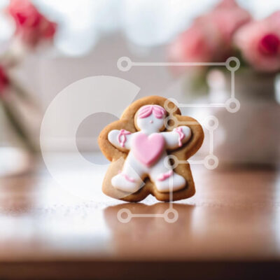 Intra Συλλεκτικό Ξύλινο Παζλ Plywood 4mm - Ρομαντικό ειδώλιο άνδρα με μελόψωμο στο τραπέζι με λουλούδια Σε Ξύλινο Κουτί - Διαστάσεις Puzzle: 10x10 cm – 25 κομμάτια - Image 1