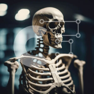 Intra Συλλεκτικό Ξύλινο Παζλ Plywood  4mm - Σκελετός που στέκεται στο σκοτάδι Σε Ξύλινο Κουτί - Διαστάσεις Puzzle: 10x10 cm – 25 κομμάτια