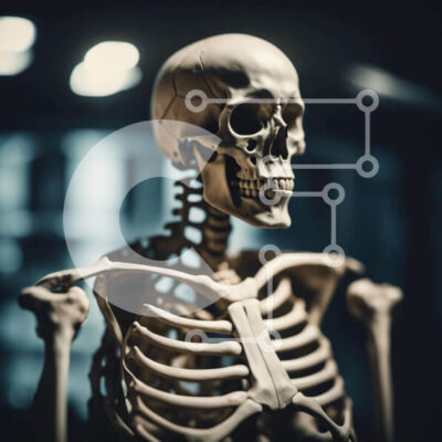 Intra Συλλεκτικό Ξύλινο Παζλ Plywood  4mm - Σκελετός που στέκεται στο σκοτάδι Σε Ξύλινο Κουτί - Διαστάσεις Puzzle: 10x10 cm – 25 κομμάτια - Image 1