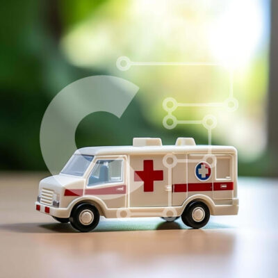 Intra Συλλεκτικό Ξύλινο Παζλ Plywood  4mm - Παιχνίδι όχημα έκτακτης ανάγκης σε ξύλινο τραπέζι με πράσινο Σε Ξύλινο Κουτί - Διαστάσεις: 10x10 cm – 25 κομμάτια - Image 1