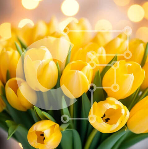 Intra Συλλεκτικό Ξύλινο Παζλ Plywood  4mm - Βάζο με κίτρινες τουλίπες, τριαντάφυλλα, κρίνους και μαργαρίτες Σε Ξύλινο Κουτί - Διαστάσεις: 10x10 cm – 25 κομμάτια - Image 1