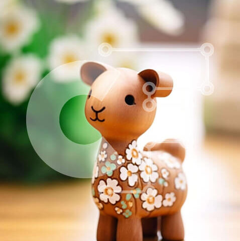 Intra Συλλεκτικό Ξύλινο Παζλ Plywood  4mm - Ξύλινο παιχνίδι λάμα με λευκά λουλούδια Σε Ξύλινο Κουτί - Διαστάσεις: 10x10 cm – 25 κομμάτια - Image 1