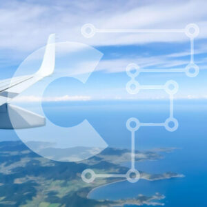 Intra Συλλεκτικό Ξύλινο Παζλ Plywood  4mm - Θέα στον ωκεανό από το παράθυρο αεροπλάνου με το φτερό σε πρώτο πλάνο Σε Ξύλινο Κουτί - Διαστάσεις Puzzle: 10x10 cm – 25 κομμάτια