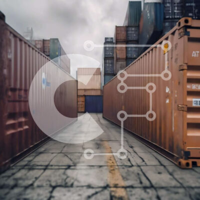 Intra Συλλεκτικό Ξύλινο Παζλ Plywood 4mm - Εμπορευματοκιβώτια αποστολής σε ένα δρομάκι με συννεφιασμένο ουρανό Σε Ξύλινο Κουτί - Διαστάσεις Puzzle: 10x10 cm – 25 κομμάτια - Image 1