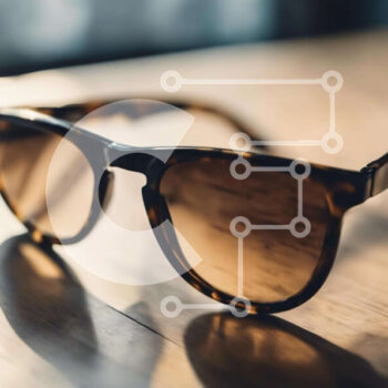 Intra Συλλεκτικό Ξύλινο Παζλ Plywood  4mm - Γυαλιά ηλίου Tortoiseshell σε ξύλινο τραπέζι Σε Ξύλινο Κουτί - Διαστάσεις Puzzle: 10x10 cm – 25 κομμάτια - Image 1