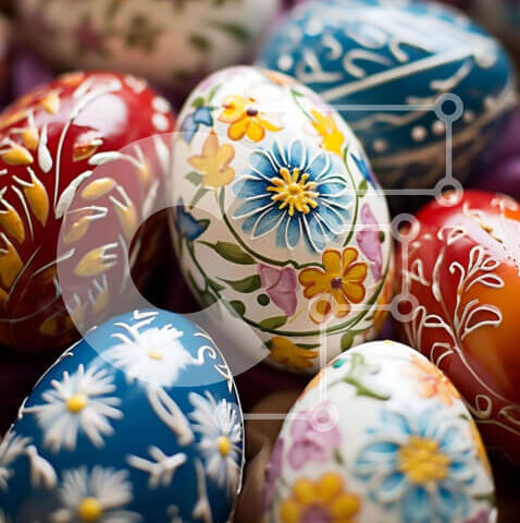 Intra Συλλεκτικό Ξύλινο Παζλ Plywood 4mm - Πολύχρωμα βαμμένα Πασχαλινά αυγά στοιβάζονται μαζί Σε Ξύλινο Κουτί - Διαστάσεις: 10x10 cm – 25 κομμάτια - Image 1