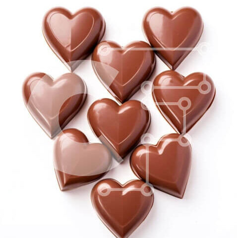 Intra Συλλεκτικό Ξύλινο Παζλ Plywood  4mm - Σοκολατένιες καρδιές σε σχήμα καρδιάς ανάποδα Σε Ξύλινο Κουτί - Διαστάσεις Puzzle: 10x10 cm – 25 κομμάτια - Image 1