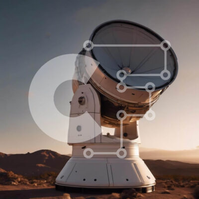 Intra Συλλεκτικό Ξύλινο Παζλ Plywood 4mm - Αστρονομικό τηλεσκόπιο στην έρημο με ορεινό τοπίο Σε Ξύλινο Κουτί - Διαστάσεις Puzzle: 10x10 cm – 25 κομμάτια - Image 1