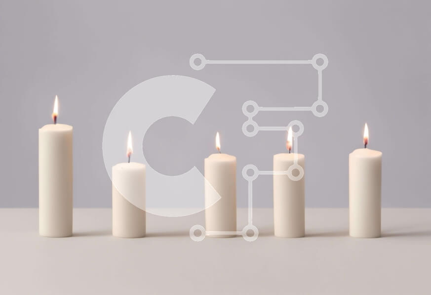 Intra Συλλεκτικό Ξύλινο Παζλ Plywood  4mm - Ομάδα αναμμένων λευκών κεριών για θρησκευτικούς ή τελετουργικούς σκοπούς Σε Ξύλινο Κουτί - Διαστάσεις Puzzle: 10x10 cm – 25 κομμάτια