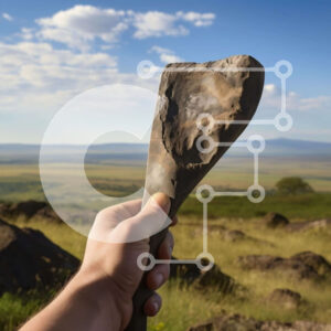 Intra Συλλεκτικό Ξύλινο Παζλ Plywood  4mm - Χέρι που κρατά ένα εργαλείο σε ένα χορταριασμένο χωράφι Σε Ξύλινο Κουτί - Διαστάσεις: 10x10 cm – 25 κομμάτια