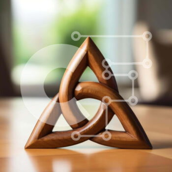 Intra Συλλεκτικό Ξύλινο Παζλ Plywood  4mm - Ξύλινο σύμβολο της Τριάδας σε δρύινο τραπέζι Σε Ξύλινο Κουτί - Διαστάσεις Puzzle: 10x10 cm – 25 κομμάτια - Image 1