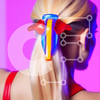 Intra Συλλεκτικό Ξύλινο Παζλ Plywood  4mm - Ξανθιά γυναίκα με μακριά σγουρά μαλλιά με ανάποδη θήκη για αλογοουρά Σε Ξύλινο Κουτί - Διαστάσεις Puzzle: 10x10 cm – 25 κομμάτια - Image 1