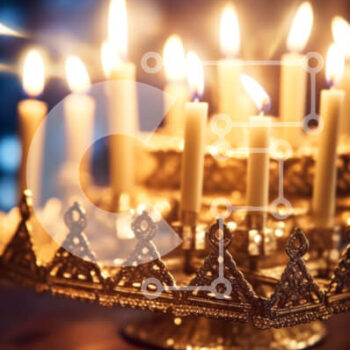 Intra Συλλεκτικό Ξύλινο Παζλ Plywood  4mm - Όμορφη εικόνα ενός Hanukkah Menorah με 9 αναμμένα κεριά Σε Ξύλινο Κουτί - Διαστάσεις Puzzle: 10x10 cm – 25 κομμάτια - Image 1