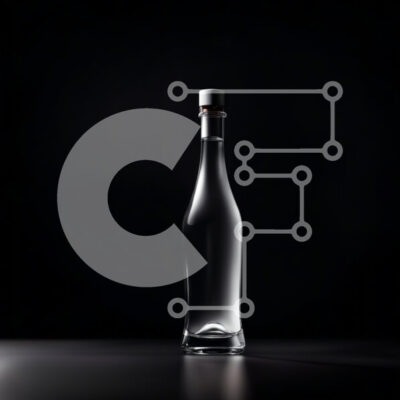 Intra Συλλεκτικό Ξύλινο Παζλ Plywood  4mm - Κομψό διαφανές γυάλινο μπουκάλι με ασημένιο καπάκι Σε Ξύλινο Κουτί - Διαστάσεις: 10x10 cm – 25 κομμάτια - Image 1