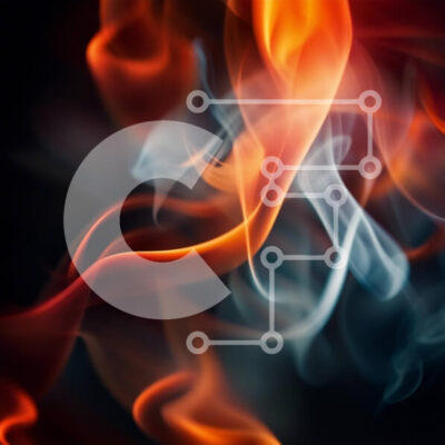 Intra Συλλεκτικό Ξύλινο Παζλ Plywood  4mm - Σαγηνευτική εικόνα μιας αναμμένης φωτιάς με ζωηρές πορτοκαλί και μπλε φλόγες Σε Ξύλινο Κουτί - Διαστάσεις: 10x10 cm – 25 κομμάτια - Image 1