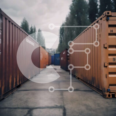 Intra Συλλεκτικό Ξύλινο Παζλ Plywood  4mm - Στοιβαγμένα εμπορευματοκιβώτια αποστολής στη βιομηχανική αυλή Σε Ξύλινο Κουτί - Διαστάσεις Puzzle: 10x10 cm – 25 κομμάτια - Image 1