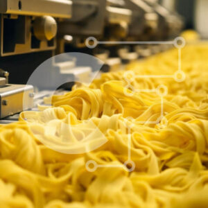 Intra Συλλεκτικό Ξύλινο Παζλ Plywood  4mm - Μηχανή παρασκευής νουντλς ζυμαρικών σε βιομηχανικό περιβάλλον Σε Ξύλινο Κουτί - Διαστάσεις Puzzle: 10x10 cm – 25 κομμάτια