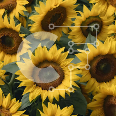 Intra Συλλεκτικό Ξύλινο Παζλ Plywood  4mm - Ζωντανό πεδίο με ηλιοτρόπια Σε Ξύλινο Κουτί - Διαστάσεις: 10x10 cm – 25 κομμάτια - Image 1