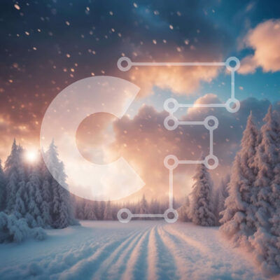 Intra Συλλεκτικό Ξύλινο Παζλ Plywood  4mm - Χιονισμένο χειμερινό τοπίο με δέντρα και χιόνι που πέφτει Σε Ξύλινο Κουτί - Διαστάσεις: 10x10 cm – 25 κομμάτια - Image 1