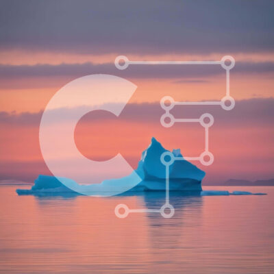 Intra Συλλεκτικό Ξύλινο Παζλ Plywood  4mm - Μεγάλο παγόβουνο που επιπλέει στο νερό στο ηλιοβασίλεμα Σε Ξύλινο Κουτί - Διαστάσεις: 10x10 cm – 25 κομμάτια - Image 1