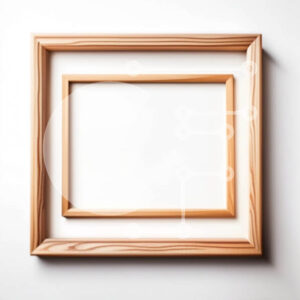 Intra Συλλεκτικό Ξύλινο Παζλ Plywood  4mm - Κενό ξύλινο πλαίσιο σε λευκό τοίχο - φωτογραφία αρχείου Σε Ξύλινο Κουτί - Διαστάσεις: 10x10 cm – 25 κομμάτια