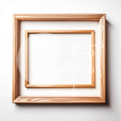 Intra Συλλεκτικό Ξύλινο Παζλ Plywood 4mm - Κενό ξύλινο πλαίσιο σε λευκό τοίχο - φωτογραφία αρχείου Σε Ξύλινο Κουτί - Διαστάσεις: 10x10 cm – 25 κομμάτια - Image 1