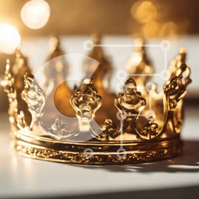 Intra Συλλεκτικό Ξύλινο Παζλ Plywood  4mm - Χρυσό στέμμα σε ένα τραπέζι Σε Ξύλινο Κουτί - Διαστάσεις: 10x10 cm – 25 κομμάτια - Image 1