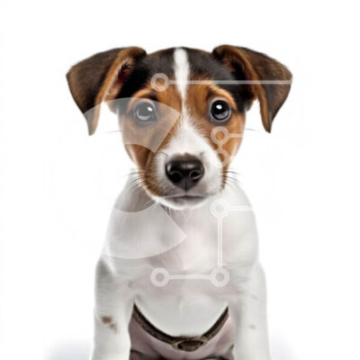 Intra Συλλεκτικό Ξύλινο Παζλ Plywood  4mm - Αξιολάτρευτη εικόνα ενός μικρού χνουδωτού σκύλου σε λευκό φόντο Σε Ξύλινο Κουτί - Διαστάσεις: 10x10 cm – 25 κομμάτια - Image 1