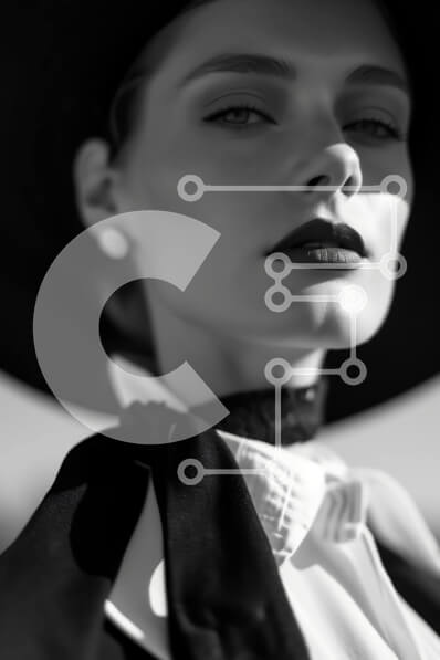 Intra Συλλεκτικό Ξύλινο Παζλ Plywood  4mm - Κομψή γυναίκα σε ασπρόμαυρη φωτογραφία Σε Ξύλινο Κουτί - Διαστάσεις Puzzle: 10x10 cm – 25 κομμάτια