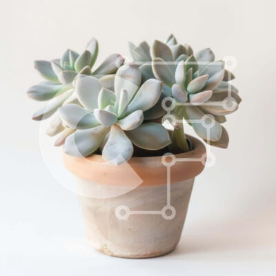 Intra Συλλεκτικό Ξύλινο Παζλ Plywood 4mm - Παχύφυτα σε γλάστρα σε άσπρο φόντο Σε Ξύλινο Κουτί - Διαστάσεις: 10x10 cm – 25 κομμάτια - Image 1