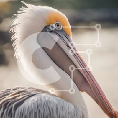 Intra Συλλεκτικό Ξύλινο Παζλ Plywood  4mm - Κοντινό πλάνο του κεφαλιού ενός πελεκάνου Σε Ξύλινο Κουτί - Διαστάσεις: 10x10 cm – 25 κομμάτια - Image 1