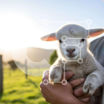 Intra Συλλεκτικό Ξύλινο Παζλ Plywood  4mm - Άνθρωπος με ένα μικρό αρνί στην αγκαλιά του Σε Ξύλινο Κουτί - Διαστάσεις: 10x10 cm – 25 κομμάτια - Image 1