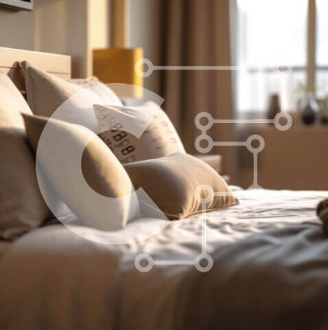 Intra Συλλεκτικό Ξύλινο Παζλ Plywood  4mm - Κομψή κρεβατοκάμαρα με θέα στο ηλιοβασίλεμα από το παράθυρο Σε Ξύλινο Κουτί - Διαστάσεις Puzzle: 10x10 cm – 25 κομμάτια - Image 1