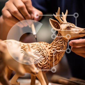 Intra Συλλεκτικό Ξύλινο Παζλ Plywood 4mm - Artisan Crafting Ξύλινα ειδώλια ελαφιού Σε Ξύλινο Κουτί - Διαστάσεις Puzzle: 10x10 cm – 25 κομμάτια - Image 1