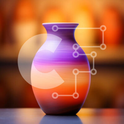 Intra Συλλεκτικό Ξύλινο Παζλ Plywood  4mm - Πολύχρωμο βάζο σε άδειο ξύλινο τραπέζι Σε Ξύλινο Κουτί - Διαστάσεις Puzzle: 10x10 cm – 25 κομμάτια - Image 1