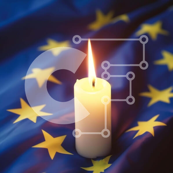 Intra Συλλεκτικό Ξύλινο Παζλ Plywood  4mm - Κερί στη σημαία της ΕΕ - σύμβολο της ειρήνης και της ενότητας Σε Ξύλινο Κουτί - Διαστάσεις: 10x10 cm – 25 κομμάτια